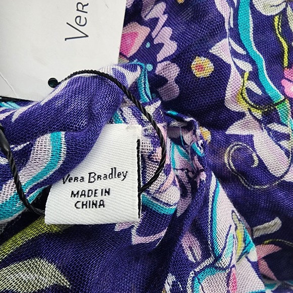 Vera Bradley Purple Floral Paisley Infinity Scarf Brand New With Tags - Picture 7 of 7